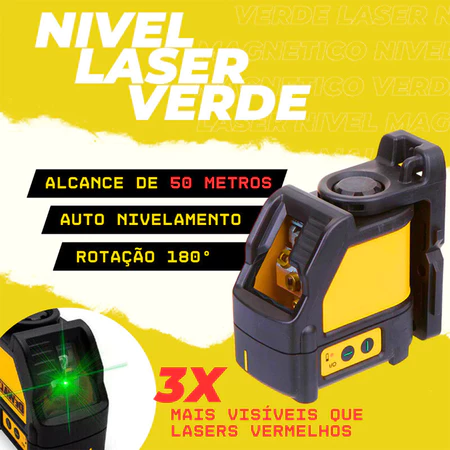 Nível Laser Cruz Verde Linha 30 Metros
